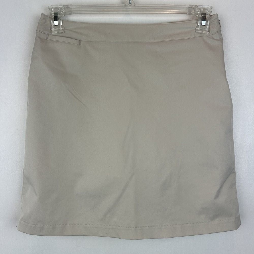 Adidas Womens Skort 4 ClimaCool Golf Tennis Pickle Ball Skirt Stretch Beige